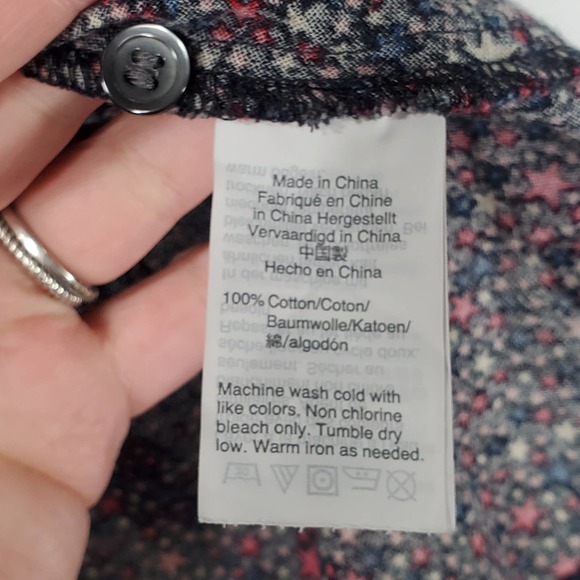 Madewell Navy Floral Button-Up Blouse - Picture 4 of 12